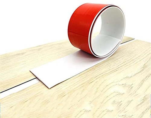 Selbstklebende Vinyl-Bodenkantenleiste für Laminatböden, 2 m x 7,6 cm, Weiß
