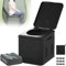 PLABNK Mobile Toilet Foldable- with Garbage Bags, Portable Toilet, Load:100kg, Waterproof, Reusable, Handles/Easy Carrying, with Fold Button, for Travel, Outdoor Camping, Traffic Jams,Black