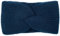 styleBREAKER Damen Strick Stirnband mit Twist Knoten und Rippenmuster einfarbig, warmes Winter Haarband, Headband 04026072, Farbe:Dunkelblau