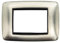 CILIA 1 Pezzo Placca 3 Moduli Acciaio Spazzolato Compatibile Living Int e Supporto 503 Vari 5 Colori Disponibili Adatto per Ristrutturazioni Domestiche e Industriali ecc (argento)