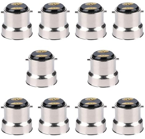 LOVIVER Lot de 10 Adaptateurs B22 vers E27 pour Éclairage de Base, Base de Lampe à Visser pour Sites Industriels Légers, Accessoires pour Ampoules B22