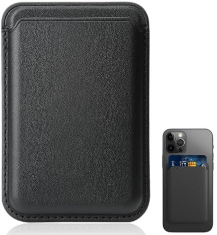 DWFEYOI Portafoglio Magnetico da Cellulare per iPhone con Tasca Adesiva in Silicone per Tessere, Carte e Badge - Pratico Porta Carte di Credito - Adatto per Cover - Nero