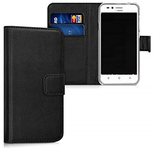 Custodia Compatibile con HUAWEI P20 LITE (2018) ANE-LX1 / ANE-L21 ANE-LX1 / LX2 / LX3 COVER stand flip LIBRO gel PORTAFOGLIO Protezione magnetica case matte eco pelle porta carte vano card (Nero)