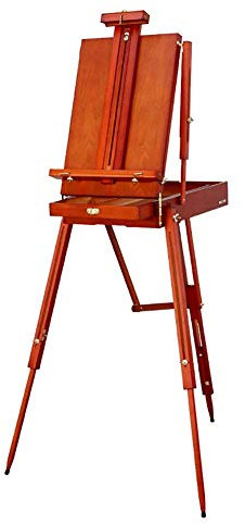 GLJTUO Staffeleien, Staffelei, Retro-Braun, Malen, Öl, Tragbarer Malkasten, Ölfärbe-Werkzeugkasten, Tragbarer Skizzenbildkasten Mit Gurtband, Künstlerbedarf,HUAjzG3498