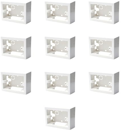 10 scatole 503 per montaggio esterno, Bianca, 3 Moduli, Per Impianti Fuori Muro, Plastica ad alta resistenza, Universale, 100% Compatibile con tutti i Supporti Standard e tutte le serie civili
