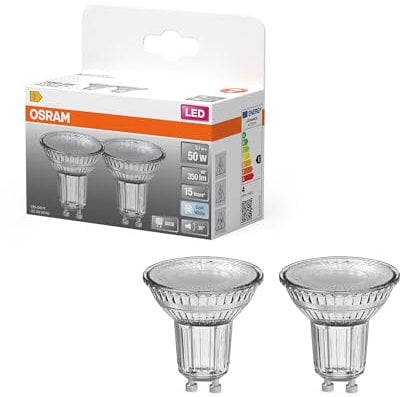 Osram LED-Spot Star PAR16 Reflektor, 4000 K neutralweiß, 3,7 W, GU10, 36°, 350 lm, klar, für Spotbeleuchtung, Akzentlicht, 15.000h