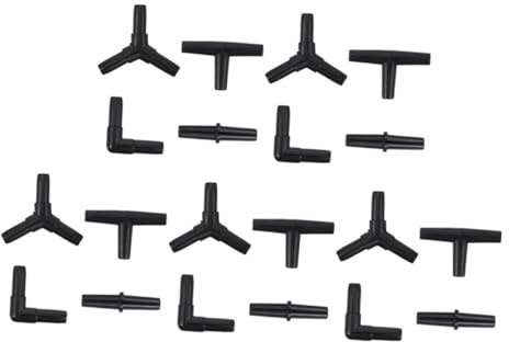 INOOMP 20Pcs Aquarium Air Hose Connectors Oxygen Pump Adapter Kit for Fish Tanks Plastic Airline Tubing Accessories with I Y Shapes Compatible with Air Pumps for Stable Aeration
