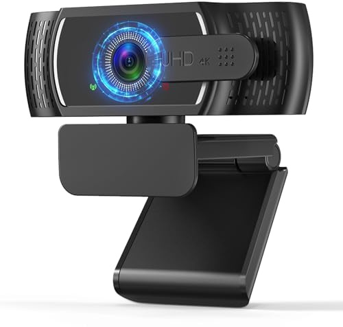 YIMONA 4K Webcam for PC with Sony Sensor, PDAF Auto Focus, Dual Microphone with Noise Cancellation, Privacy Cover, 80° Wide Angle, USB Plug & Play Webcam for Streaming, Zoom & Microsoft Teams