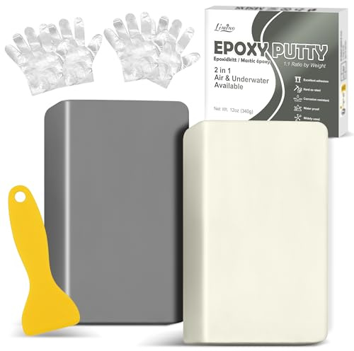 Epoxidharz Knete - 340g 2 Komponenten Epoxid Reparaturset zum Reparatur Pool Lecks, Rissen, Füllen, Modellieren - Epoxy Knetmasse zum Verklebung Metall, Kunststoff, Holz, Keramik, Skulptur (Grau)