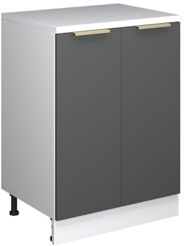 Vicco Erweiterungsschrank Rion, Anthrazit-Gold/Weiß, 60 x 46 cm | ohne Schräge mit 2 Türen, kombinierbar mit Rion Dachschrägenschränken und Schrankmodulen