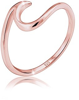 Elli Ring Damen Welle Strand Maritim in 925 Sterling Silber Rosévergoldet
