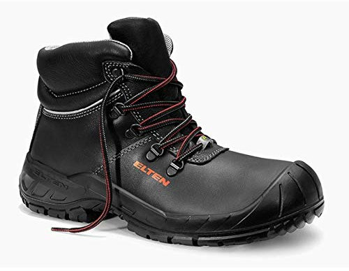 ELTEN Sicherheitsschuhe Laurenzo Rubber XW Mid ESD S3S, Damen und Herren, Leder, Stahlkappe, leicht, robust 40, Schwarz