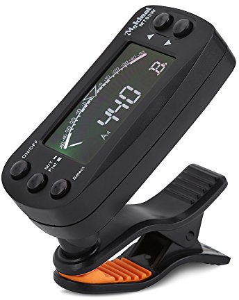 Tuner Metronom, tragbare 2 in 1 Clip on LCD Digital Tuner und Metronom für Gitarre Bass Violine Ukulele