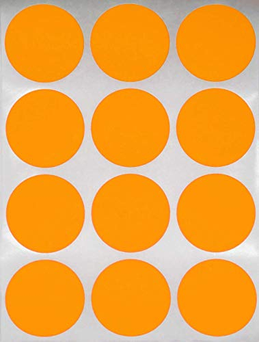 Etiketten Neon Orange 38 mm Aufkleber – Sticker zur Farbcodierung Größe 3,8 cm Klebepunkte 180 Vorteilspack von Royal Green