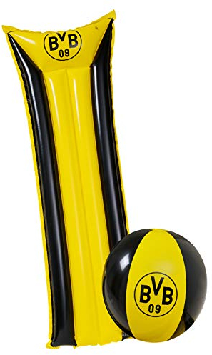 Borussia Dortmund BVB-Set Luftmatratze und Wasserball, Schwarz/gelb