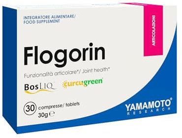 YAMAMOTO RESEARCH Flogorin 30 Compresse, Integratore Alimentare Vegano a base di Curcuma Curcugreen, Boswellia e Zenzero, Azione Antinfiammatoria, Supporta la Funzionalità Articolare