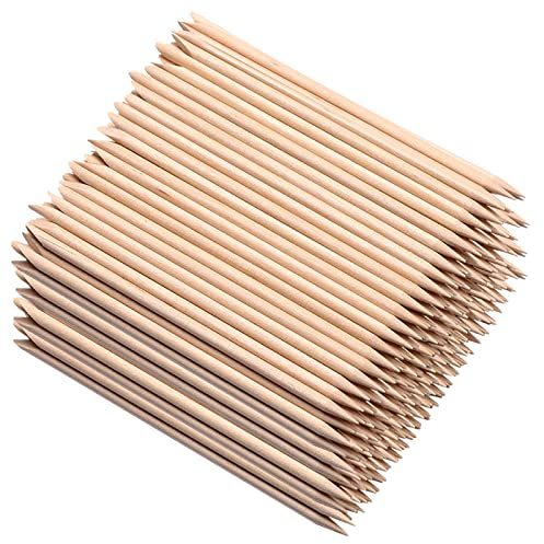 600 palillos naranjas para uñas – Borogo naranja madera palillos doble cara multi funcional removedor de cutículas herramienta de manicura pedicura