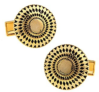 Manschettenknöpfe für Männer abgerundet Golden Black