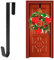 CHEERYMAGIC Christmas Metal Wreath Hanger, 31 x 2.5cm Christmas Wreath Door Hanger Over Door Wreath Hook Holder for Christmas Home Office Wall Wedding Wreath Display (Black) A1SDGG (B)