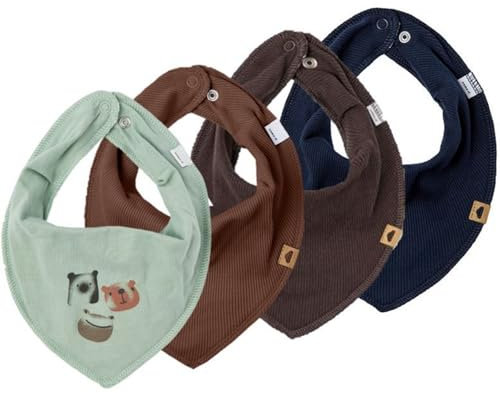 NAME IT Baby 4er Pack DREIECKSTUCH HALSTUCH Sabberlätzchen 4 Stück (Set Alles im Grünen)