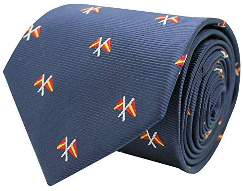 MasGemelos - Corbata Seda Bandera Naútica España Azul Marino
