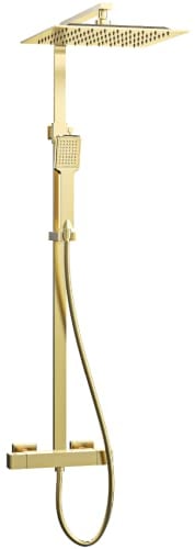 Essebagno Quartos colonne de douche or brossé avec thermostatique 300