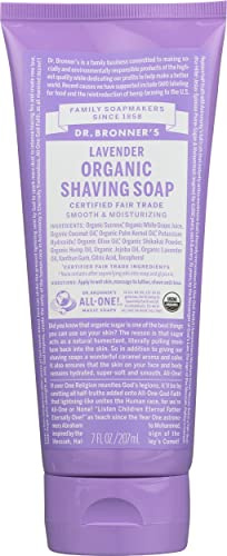 Dr. Bronner's Organic Lavender Shaving Soap, Vegan, Non GMO, 7 Fluid Ounce (Pack Of 1)