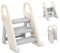 Onasti Taburete Plegable de Tres peldaños para niños, Escalera de 3 peldaños para niños, Asiento de Entrenamiento para Inodoro, multifunción, Ajustable en Altura, Antideslizante (Gris)