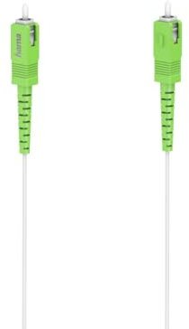 Hama Câble Fibre Optique Réseau, 6m, Garantie 10ans, Pour Box ORANGE/BOUYGUES/SFR, Raccordement SC/APC vers SC/UPC,Cordon sans Halogène LSZH pour Internet Haut Débit, Blanc