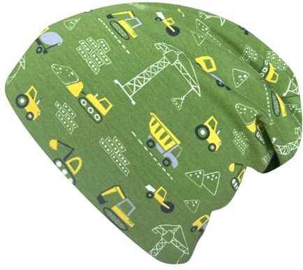 Wollhuhn ÖKO Jungen/Mädchen Bequeme Weiche Long Beanie/Mütze/Beanie-Mütze/Strickmütze/Kindermütze Jersey Gefüttert Übergangszeiten (Öko-Stoffe/Bio) (LB Ministernchen Pink/Weiß, M)