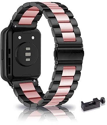 ZUREGO Metall Armband Für Huawei Watch Fit/Watch Fit 2 Armband Metall Frauen Männer, Metallarmband Edelstahl für Männer Kompatibel mit Huawei Watch Fit/Watch Fit 2 (K,Fit 2)