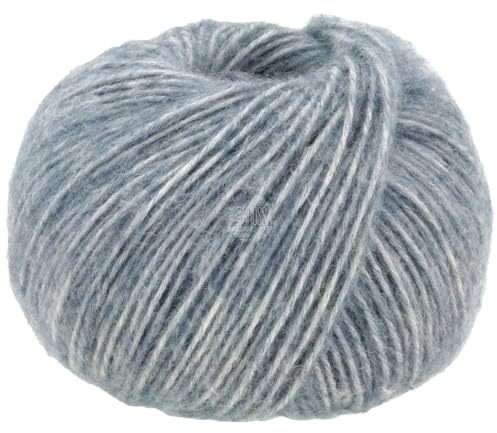 LANA GROSSA Natural Alpaca Pelo | Flauschige Netzgarnstruktur aus Baumwolle gefüllt mit Baby Alpakafasern und Merino Schurwolle | 50g Wolle zum Stricken & Häkeln | 125m Garn FB17