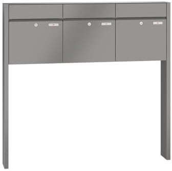 RENZ/Plan / 3er Freistehende Briefkastenanlage Standbriefkasten/RAL-Farbe 9007 Volumen 28 L/zum Einbetonieren/Dein-Briefkasten.de