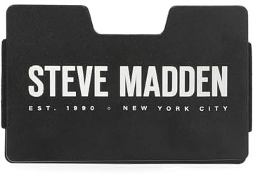 Steve Madden Herren Minimalistische Geldbörse Kreditkartenetui Abnehmbare Geldklammer Schwarz 3,5 x 0,25 x 2, Schwarz, 3.5 x .25 x 2, Minimalistische Geldbörse für Herren Kreditkartenetui Abnehmbare