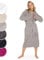 Blumtal Bademantel Damen Frottee in L aus 100% Baumwolle - OEKO-TEX zert. Sauna Bademantel Damen Baumwolle aus Velour & Frottier- extra saugstarke Bathrobe Women - Morgenmantel mit Kapuze- Grau