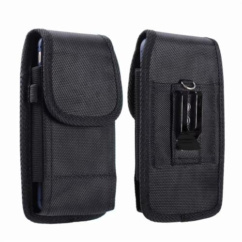 Étui pour téléphone Portable pour Homme, Sac pour Tous Les téléphones Portables – Étuis à Sangle en Nylon, Sac Ceinture avec Mousqueton + Porte-Stylo, Poche Externe pour téléphones Portables
