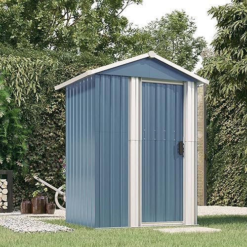 ZEYUAN Garden Shed Grey 126 x 97.5 x 177 cm Galvanised Steel, Garden Shed, Garden Shed, Garden Tool House (SPU:316234)