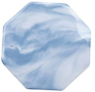 FCSHFC Marmormuster Untersetzer Gläser Keramik Becher rutschfest Saugfähig Keramik Glasuntersetzer for Couchtisch, Zimmer, Bar, Wohnkultur, Geschenke (Color : Blau, Size : Octagon*3)