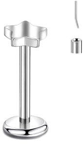 Gewindelose Labret Piercing G23 Titan 16g Push In Flat Back Medusa Piercing 8mm Helix Tragus Lobe Knorpel Piercing Schmuck