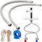 Parpyon® Flexible robinet mitigeur rallonge tuyau fileté siphon lavabo salle de bain siphon évier cuisine tuyau d'échappement évier anti-odeur + ruban et joint (flexible F 3/8 - MM10-50 cm)