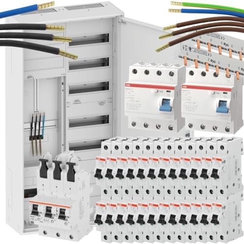 WITTKOWARE Einfamilienhaus Komplett-Zählerschrank, 1x 3-Punkt Zählerplatz, Verteilerfeld/APZ, 2x FI 40/0,03A, 24x Sicherungsautomaten B16A, Verdrahtungsmaterial, SLS 40A