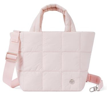 WESTBRONCO Mini sac matelassé à bandoulière pour femme, petit sac à main bouffant en nylon avec sangle réglable, rose, Medium, Sac à main fourre-tout