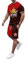 NITRY T-Shirt Set Herren Casual Mode Sportshirt Herren Klassisch All-Match Kurzarm Herren Persönlichkeit Trend Sportanzug Herren Sport Hose Herren A-09 XXL
