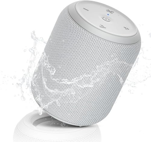 NOTABRICK Bluetooth Lautsprecher, Tragbarer 5.0 kabelloser Outdoor Klein Musikbox, IPX67 Wasserdicht, 15W Bass Stereo TWS, 15H Akku für Zuhause Draußen Strand Reisen(Weiß)