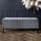 Safar Striped Ottoman Storage Bench, End of Bed Bench with Legs, Entryway Bench with Storage, Shoe Storage Ottoman Box, Rectangle Storage Footstool (Grey Velvet, 4ft6 (137x40x50)CM)