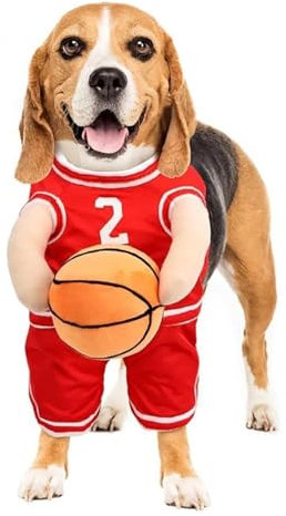 Hunde Basketball Kostüm Mit Ball, Halloween Kostüme Für Hunde Lustiges Haustierkostüm Hunde Basketball Spieler Kostüm Haustier Cosplay Party Anzug Für Halloween Haustier Cosplay Party