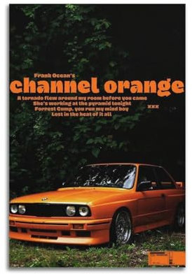 YINUK Poster, Motiv: Kanal Orange von Frank Ocean, Albumdruck, Gemälde, Leinwanddekoration, Wandkunst, Sänger, berühmtes Album, Pop-Album, Musikdekoration, 30 x 45 cm, ungerahmter Stil 4