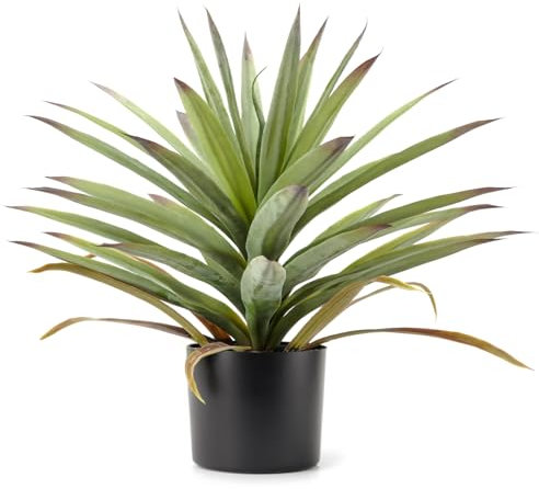 20” Tall Artificial Agave Corn Plant in Pot Lifelike Faux Bonsai for Home Decor (Green, Indoor)