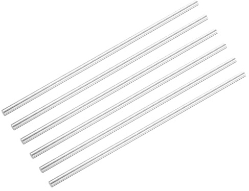 DMiotech 6 Stück Aluminiumstangen 8mm Durchmesser 300mm Länge Solide Runde Stäbe 6061 Extrudierte Drehbank Stangen Aluminium Metallstäbe Für DIY Bastel Modellflugzeug Schiff Auto