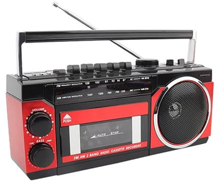 Lettore di Cassette Vintage, Lettore di Cassette Portatile con Radio Stereo SD/USB/AM/FM/SW, Lettore di Cassette Boombox retrò con Jack per Auricolari e Altoparlante Grande, per casa, Esterni
